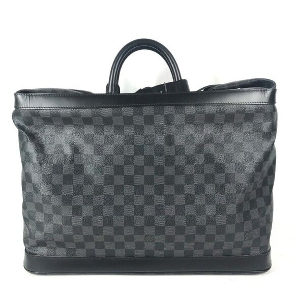 LOUIS VUITTON N41161 Damier Graphite Grimo Travel Bag Hand Bag Duffle Bag Black - Picture 2 of 16